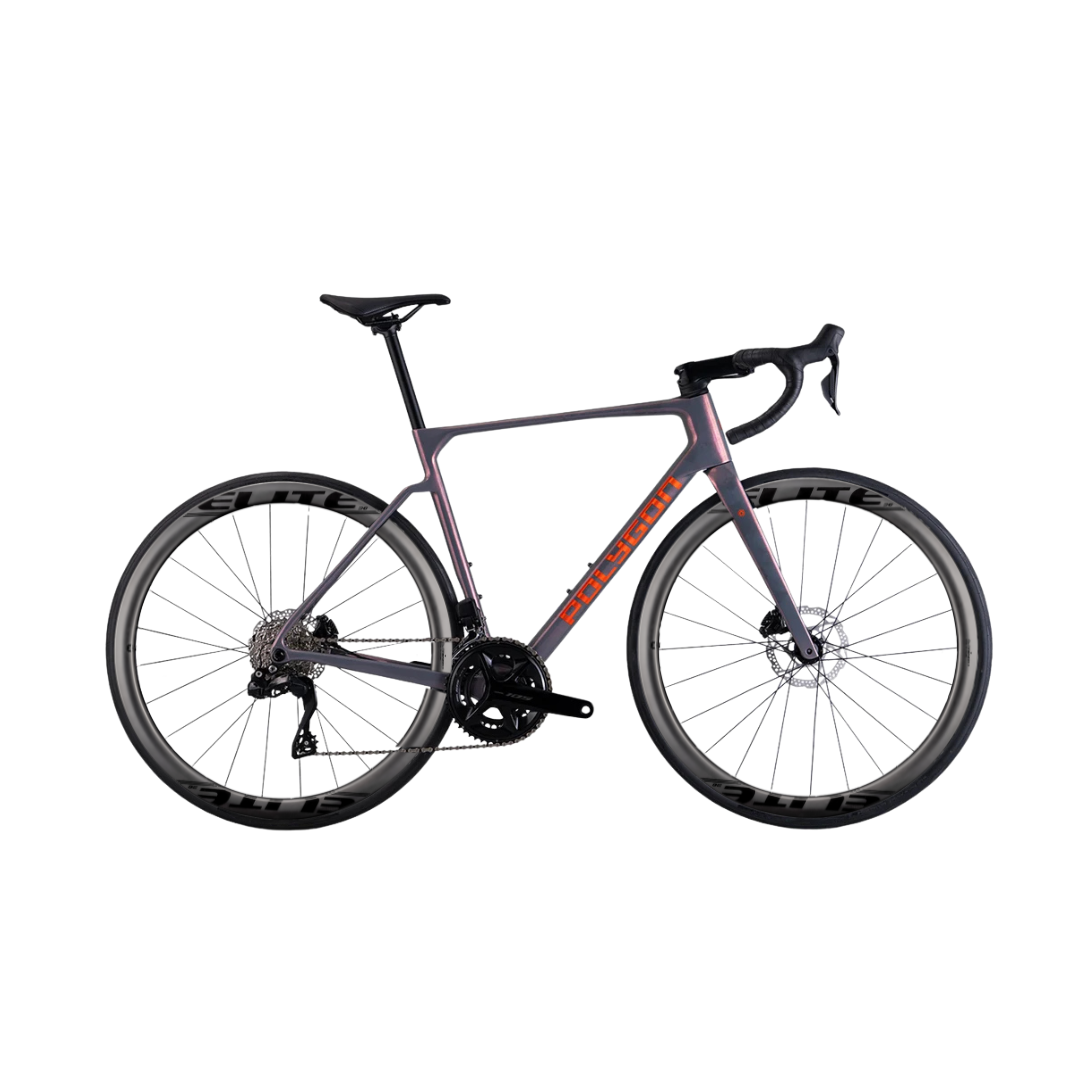 Bicicleta Polygon Strattos 7 Di2 Smoke Brown con ruedas de carbono