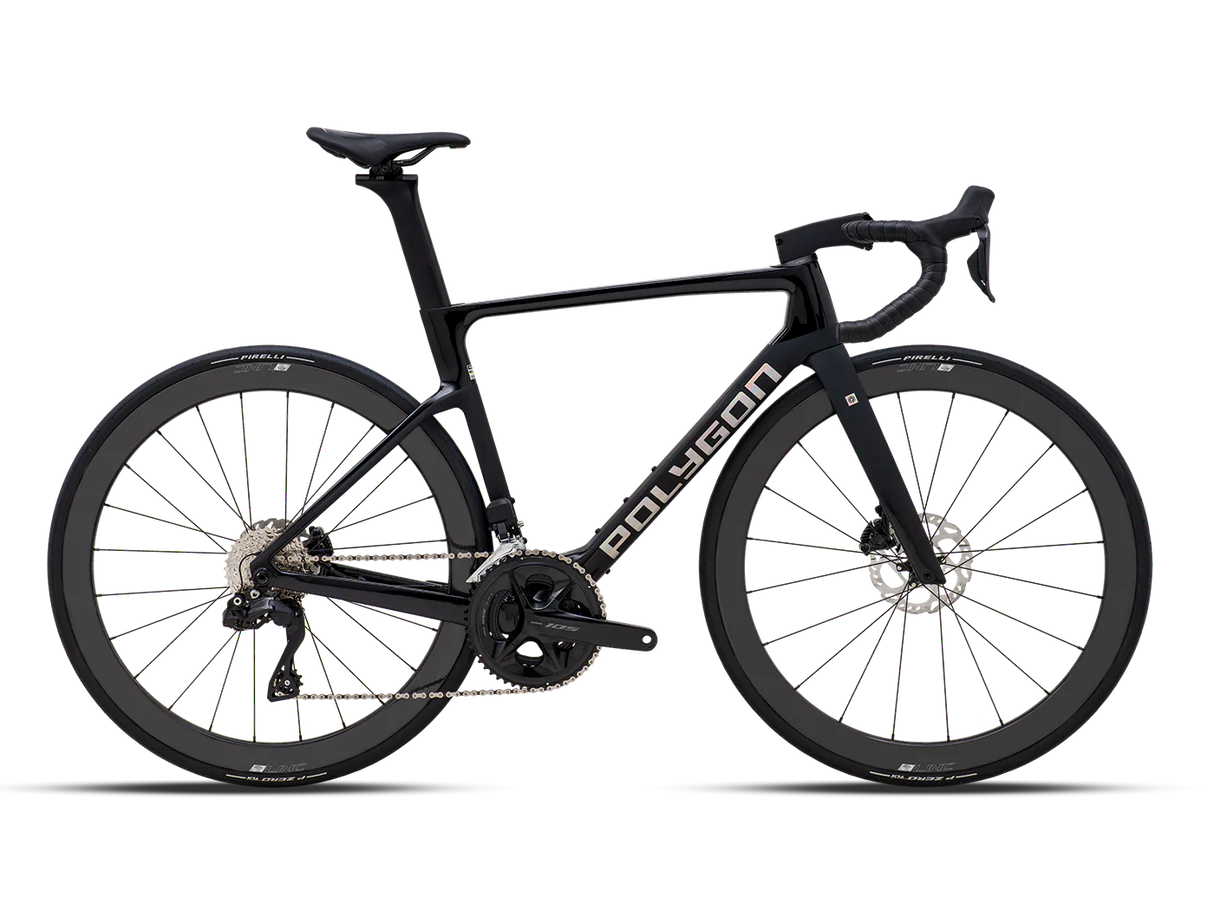 Bicicleta Ruta Polygon HE A7 Di2 Black Phantom - 105 Di2 + Carbon Wheels