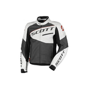 CHAQUETA SCOTT TRACK LEATHER BLACK/WHITE